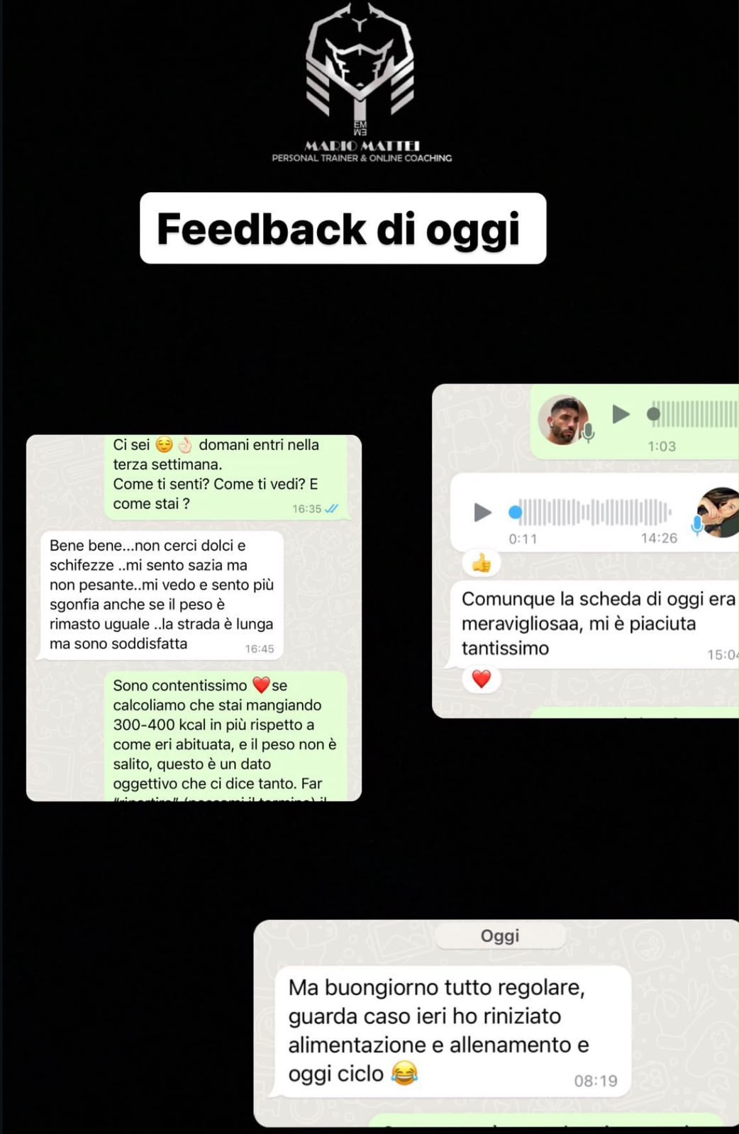 Raccolta di feedback WhatsApp dei clienti Team Emme
