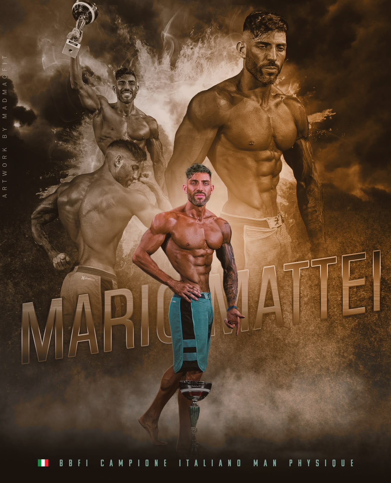 Mario Mattei, Campione Italiano Man Physique, simbolo di Team Emme