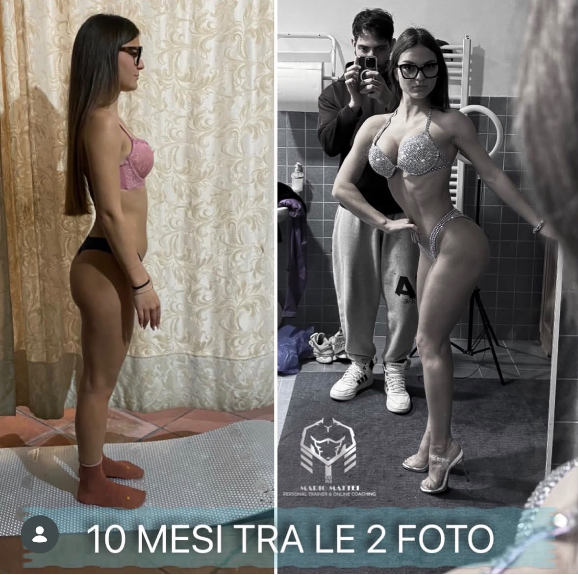Atleta femminile: 10 mesi tra le due foto fino al palco