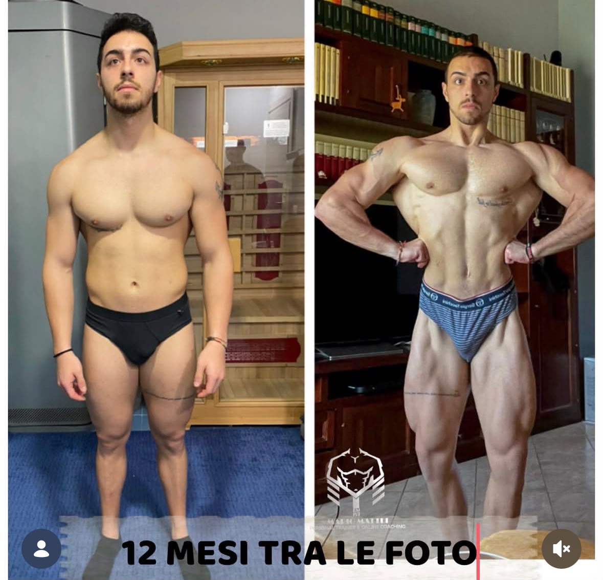 Trasformazione maschile: 12 mesi tra le due foto