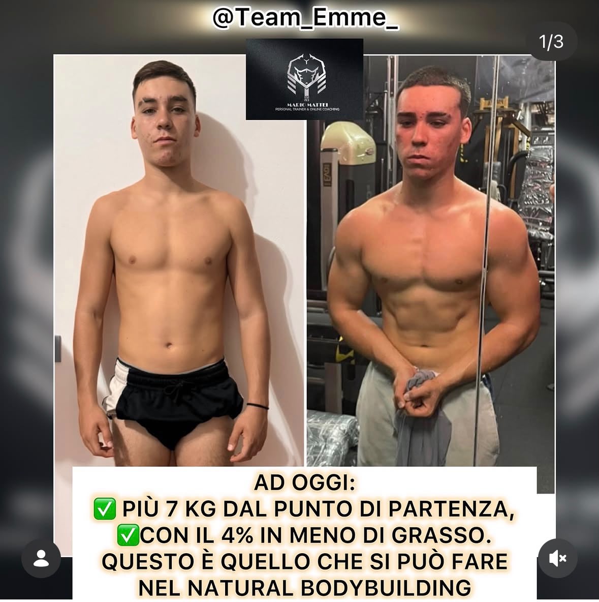 Trasformazione maschile: +7 kg con 4% di grasso in meno