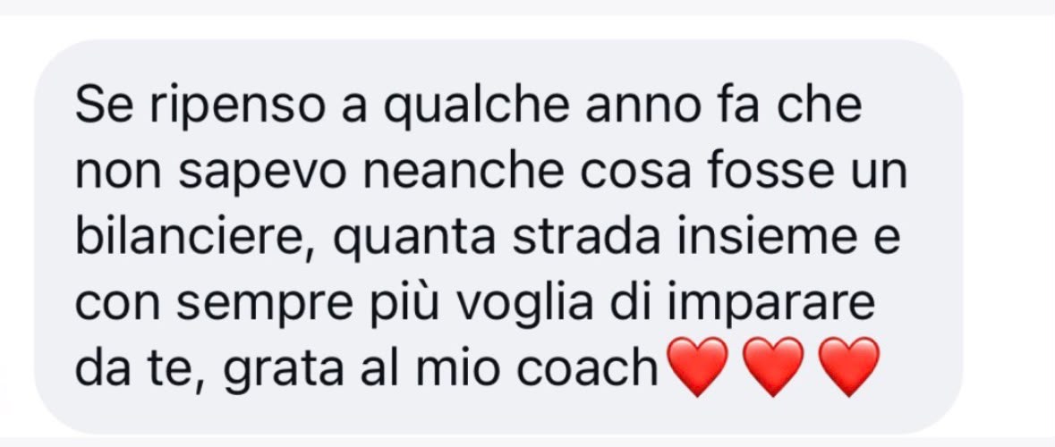 Messaggio WhatsApp di gratitudine di una cliente al proprio coach